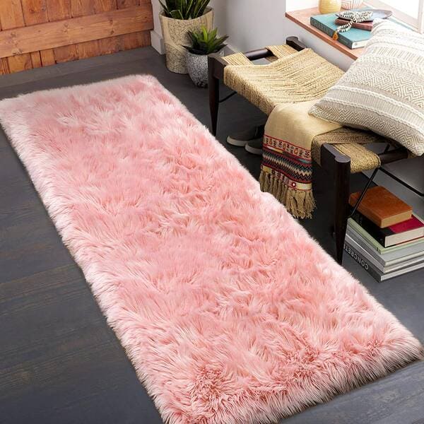 Baby Pink Fur Runner 2x6 ft