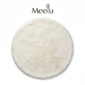 Round Cream Fur Rug